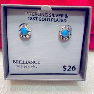 NIB Brilliance Fine Jewelry SS/18KGP Earrings